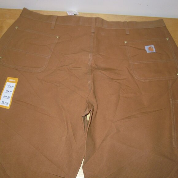 Vintage Carhartt Double Knee Brown Duck Utility Pants 46 X 30 NWT USA Loose Fit - Picture 4 of 6